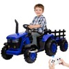 12V Kids Electric Ride On Tractor with Detachable Trailer, Dual Motors, LED Lights, USB Music, Remote - 2 of 4