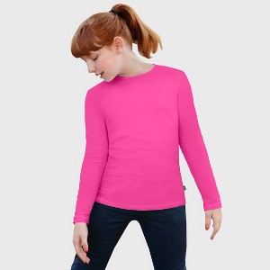 City Threads Girls Long Sleeve Soft Cotton Jersey T-Shirt - Made in USA Comfortable Kids/Toddlers Tee Top - 1 of 4