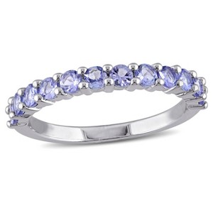 .84 CT. T.W. Tanzanite Stacking Ring in Sterling Silver - (9), Women