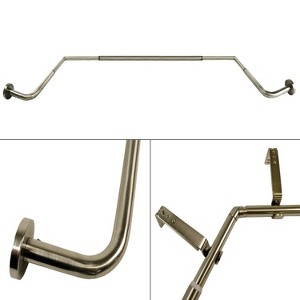 Versailles Bay Steel Heavy Duty Curtain Rod Set for Windows 43" - 78" Brushed Nickel - 1 of 4