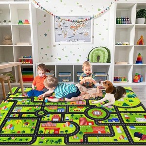 Kids Carpet, City Traffic Road Carpet, Super Soft, Non-Slip, Learning Exercise Mat / Puzzle Car Carpet, Bedroom / Kids Room / Playroom - 1 of 4