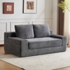 TiramisuBest Modern Small Corduroy Loveseat Sofa Bed, Deep Seat Couch with Pillows & Reversible Cushions,White - 2 of 4