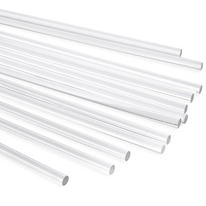 Juvale 12 Pack Plastic Dowel Rods for DIY Projects, Clear Acrylic Sticks for Party Decorations (0.25x12") - 1 of 4
