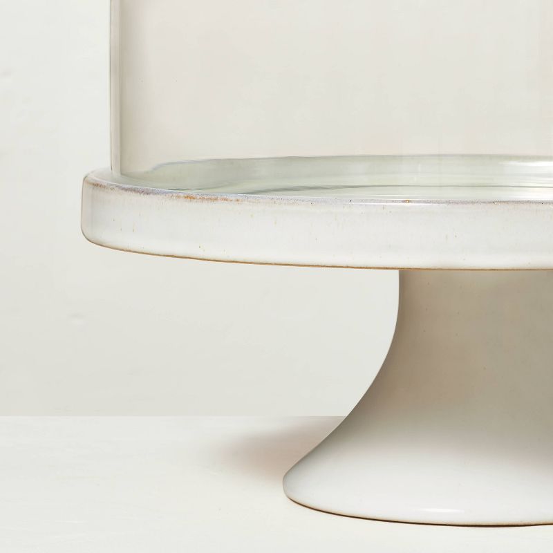 Stoneware Reactive Glaze Cake Stand with Glass Cloche - Hearth & Hand™ with Magnolia, 4 of 7