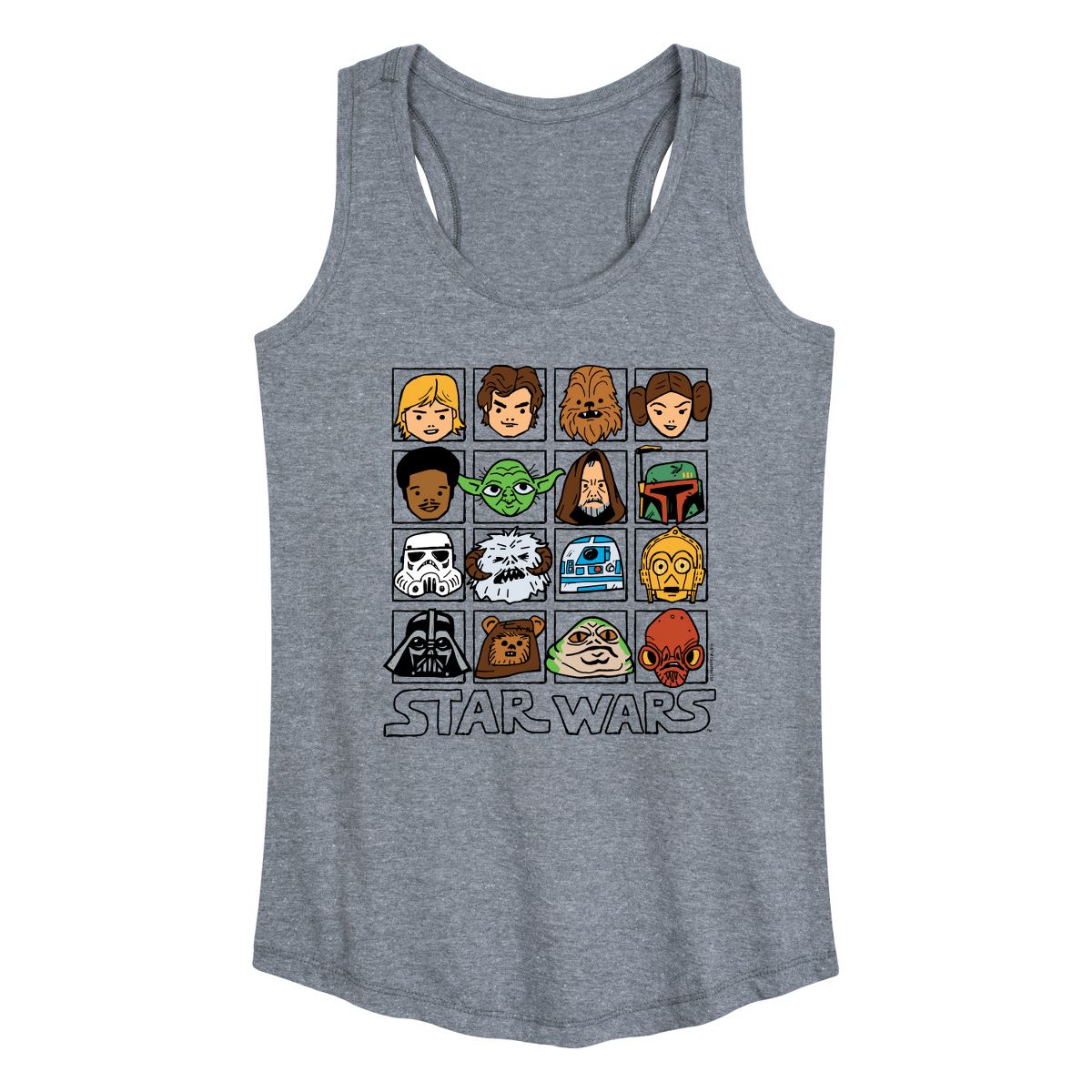 Women's - Star Wars - Face Grid Graphic Racerback Tank