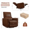 360° Swivel Rocker Glider Recliner Chair, PU Leather Upholstered with Padded Armrest and Deep Seat, Reclining Sofa for Living Room, Bedroom, Nursery - 2 of 4