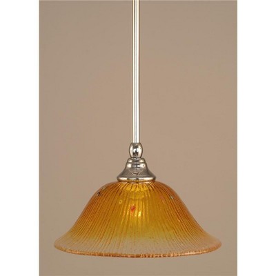 Toltec Lighting Any 1 - Light Pendant in  Chrome with 10" Gold Champagne Crystal Shade