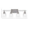 Toltec Lighting Uptowne 4 - Light Vanity in  Aged Silver with 4.5" Square Clear Bubble Shade - 2 of 2