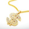 2-Pack Hip Hop Dollar Chains - Gold Money Pendant Necklaces for Halloween - 2 of 4