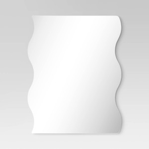 16"x20" Frameless Wavy Wall Mirror Silver - Room Essentials™ - 1 of 4