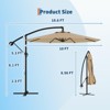10ft Offset Patio Umbrella, Cantilever Umbrella with Easy Lift & Tilt Adjustment, 8 Ribs Sun umbrella UV Protection for Backyard, Pool, Garden - 2 of 4