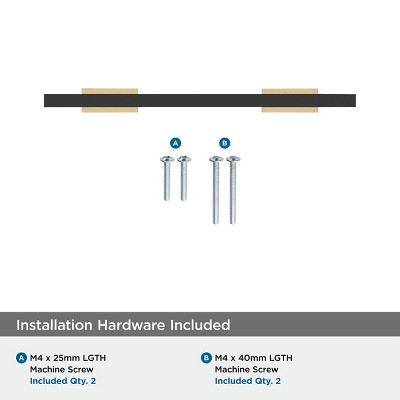 Amerock 3-3/4" Golden Champagne Matte Black Cabinet Pull