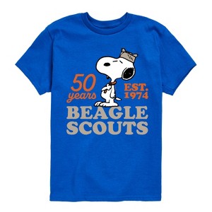 Boys' - Peanuts - Snoopy Hat Logo Short Sleeve Graphic T-Shirt - 1 of 4