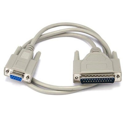 Monoprice Molded AT Modem Cable - 3 Feet - DB9 Female to DB25 Male, For PC Mac Serial Device