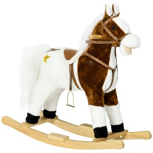 VisioGear Baby Walkers, Ride on Horse with Saddle and Wooden Base, Baby Walkers for Boys and Girls, Black, 30.8"*11"*26.8" - 1 of 4