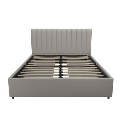 Brittany Modern Full Gray Upholstered Bed with Storage Drawers