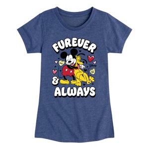 Girls' - Disney - Furever And Always Fitted Short Sleeve Graphic T-Shirt - 1 of 4