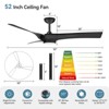 Modern Ceiling Fan with Light Remote Control, 52 Inch Dimmable Noiseless Ceiling Fans with 3 Blades Reversible DC Motor - 2 of 4