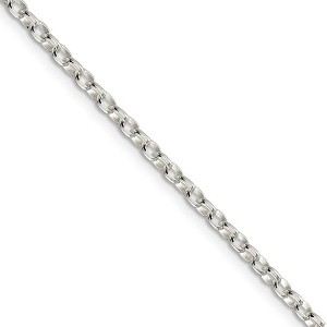 Black Bow Jewelry 2.75mm Sterling Silver Solid Oval Rolo Chain Necklace - 1 of 4
