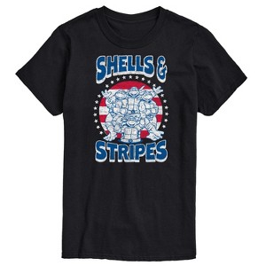 Men's - Teenage Mutant Ninja Turtles - Shells And Stripes Short Sleeve Graphic T-Shirt - 1 of 4