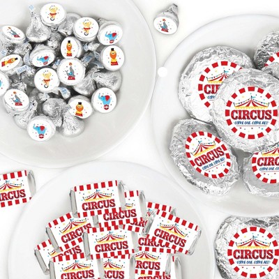 Big Dot of Happiness Carnival - Step Right Up Circus - Carnival Themed Party Candy Favor Sticker Kit - 304 Pieces