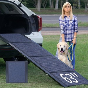 Docred Dog Ramp for Car Dog Ramps Extra Wide Pet Ramp with Non-Slip Surface for Medium & Large Dogs to Get in Car, SUV Truck, Supports Up to 300 Lbs - 1 of 4