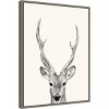 18" x 24" Animal Mug IV Deer by Victoria Borges Framed Canvas Wall Art Gray - Amanti Art: Contemporary Deer Head Portrait - 2 of 4