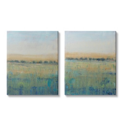 Stupell Industries Sunset Open Meadow Soft Green Floral Field