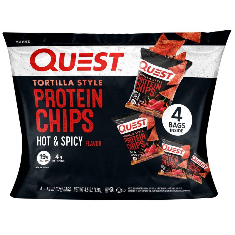 Quest Nutrition Chips Hot & Spicy Tortilla, 1 of 5