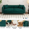 Modern Sofa, 83in Upholstered Velvet Triple Couch, with 2 Pillows, Mid-Century Sofa, Easy Assembly, Sofa Couch for Living Room, Bedroom, Apartment - 2 of 4