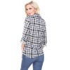 Women's Oakley Stretchy Plaid Tunic Top with Pockets - White Mark - 3 of 3