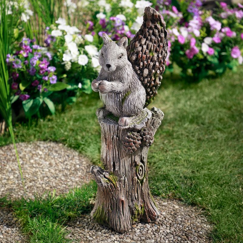 Northlight Squirrel on Tree Stump Outdoor Garden Statue - 22.75", 2 of 9