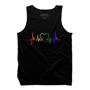 Adult Design By Humans Pride Heartbeat Rainbow By LuckyCharm99 Tank Top - 1 of 2