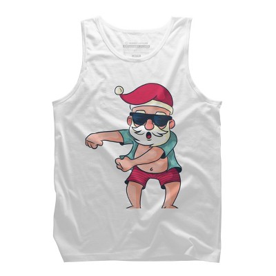Men's Design By Humans Funny Christmas Flossing Santa By rasok Tank Top