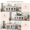 Garvee 71'' Dog Crate Furniture for 2 Dogs, Wooden Double Dog Crate with 3 Drawers and Removable Room Divider for Large Medium Dogs - 3 of 4