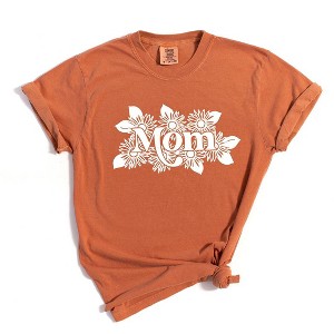 Simply Sage Market Women's Mom Sunflowers Short Sleeve Garment Dyed Tee - 1 of 2