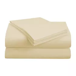 Brushed Microfiber Sheets, Modern Solid Deep Pocket Breathable Bed Sheet Set, Full, Beige - Blue Nile Mills