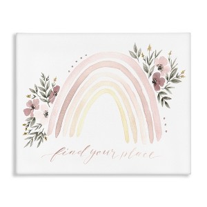 Stupell Industries Find Your Place Floral Rainbow Canvas Art - 1 of 4