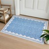 Indoor Modern Washable Area Rugs with Scalloped Print, Ultra Thin Non Slip Throw Carpet for Bedroom Living Room - 2 of 4