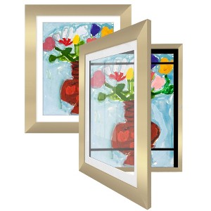 Americanflat Kids Art Frame 10x12.5 inches with 8.5x11 inches Mat - Composite Wood And Glass (2 Pack) - 1 of 4