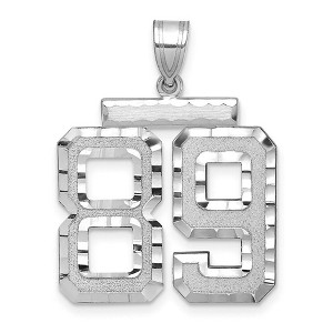 Black Bow Jewelry 14k White Gold, Varsity Collection, Large D/C Pendant, Number 89 - 1 of 3