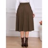 INSPIRE CHIC Women's Corduroy Button Front High Waist A-line Midi Skirt - 3 of 4