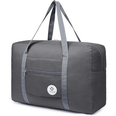 Luupatchy Foldable Travel Duffel Bag -  Waterproof Carry-On Luggage for Gym, Travel, Overnight, Gray