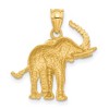Black Bow Jewelry 14k Yellow Gold Satin and Diamond Cut Elephant Pendant - 3 of 4