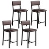 Garvee Bar Stools Set of 4, Upholstered Counter Height Bar Stools with Backrest, Thick Cushion and Footrest, for Kitchen - 2 of 4