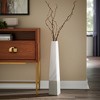 HomeRoots 32" White Faceted Geometric Tapered Ceramic Floor Vase - 2 of 4