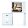 55.2" Vanity Desk with Freely Adjustable Side Cabinet, Makeup Vanity with Hollywood Lights, 5 Storage Drawers & 2-shelves, White - 4 of 4