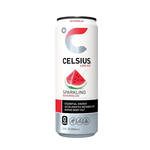 CELSIUS Sparkling Watermelon, Functional Essential Energy Drink 12 Fl Oz  (Pack of 12)