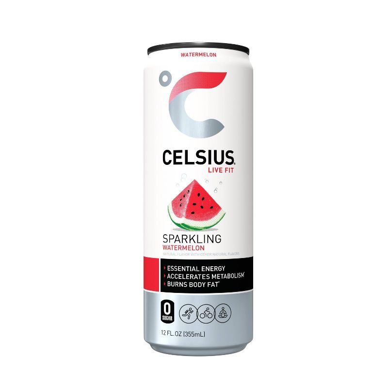 Celsius Sparkling Watermelon Energy Drink - 12 fl oz Can, 1 of 7