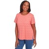 Alfred Dunner Womens Textured Chevron Lace Back Tee - 3 of 4